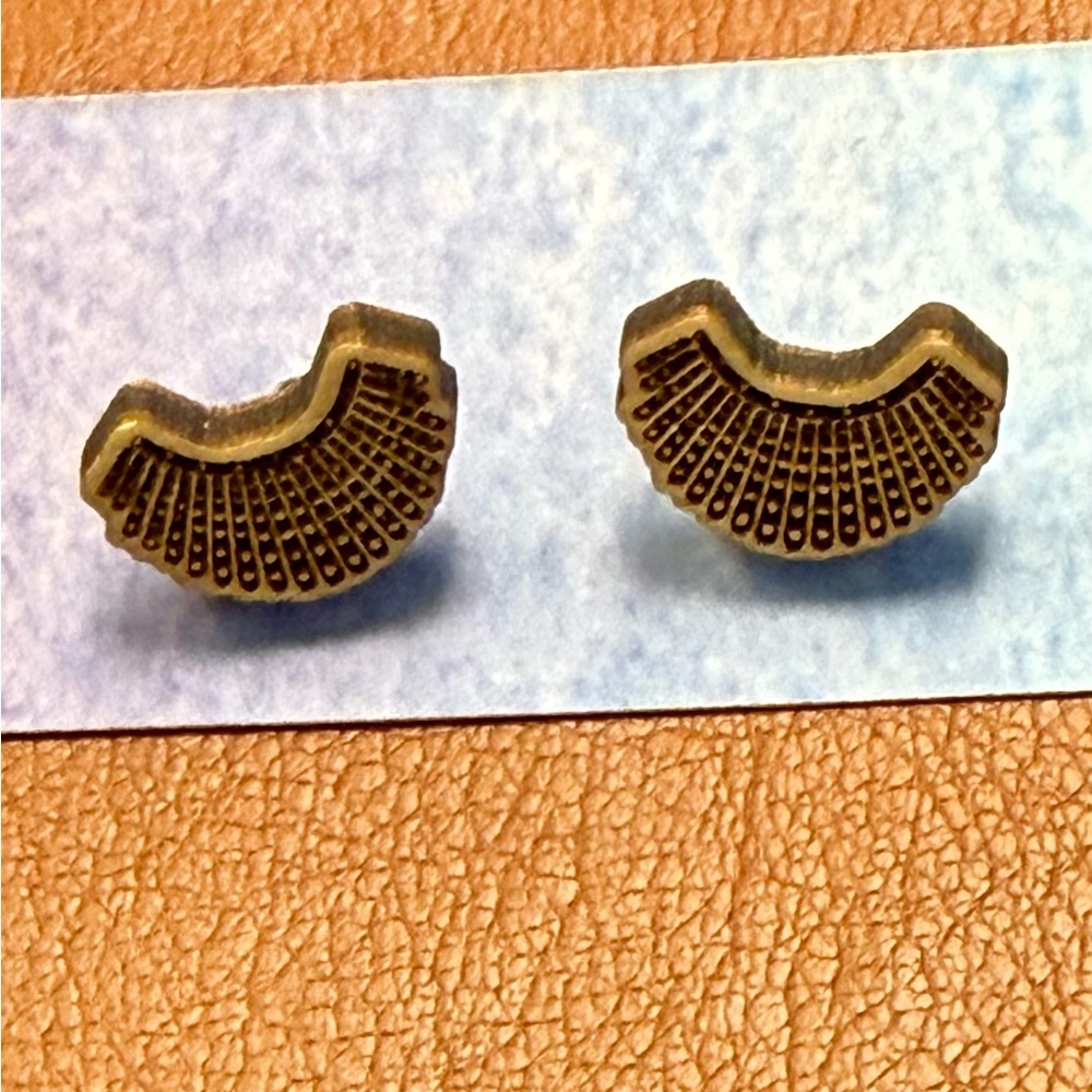 RBG Ruth Bader Ginsburg Dissent Collar Wood Earrings